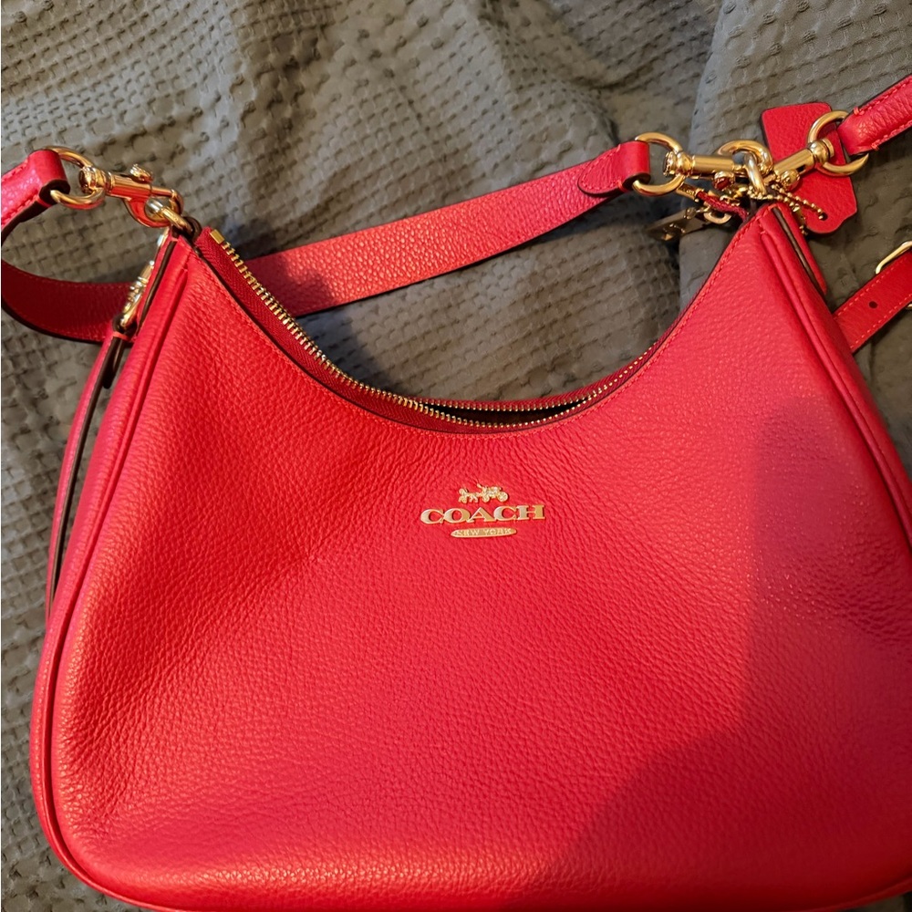 Coach Vibrant Red Leather Shoulder Bag